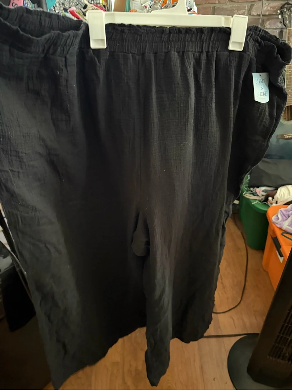 Shade & Shore Black Relaxed Wide-Leg Pants